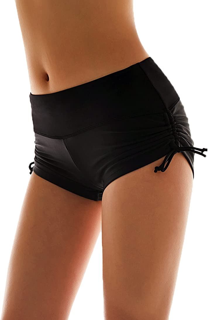 Micosuza Women's Black Shorts for Swimming Diving Beach Sunbathe Black L - Image 1